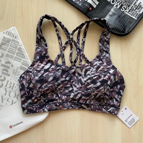 lululemon athletica Other - NWT Lululemon Free to Be Serene Bra Kaleidescope Multi Pink Sz 4 Strappy